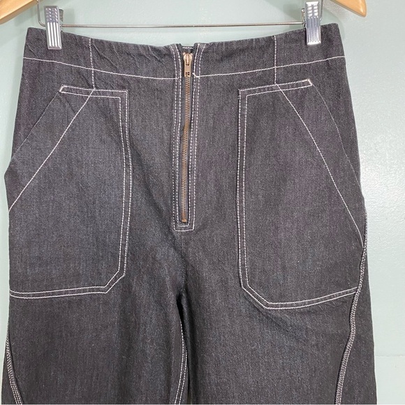 SSONE Yarrow Jean Denim Oversized Straight Leg Black High Waisted Sz 10 - Picture 2 of 8